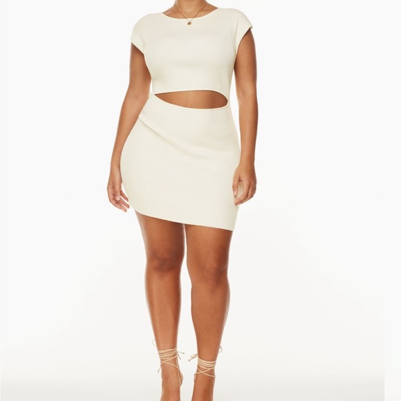 Wilfred Dresses & Skirts - Aritzia color light birch Cut-Out Knit Mini Dress